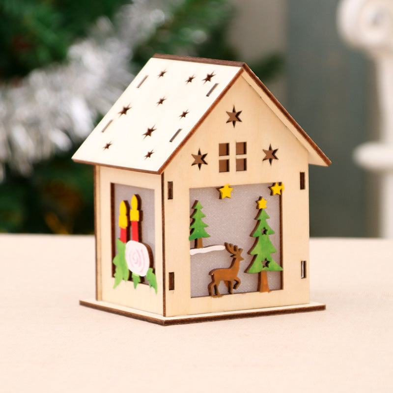 Dekorative Holz Santa Haus Ornament Karnz