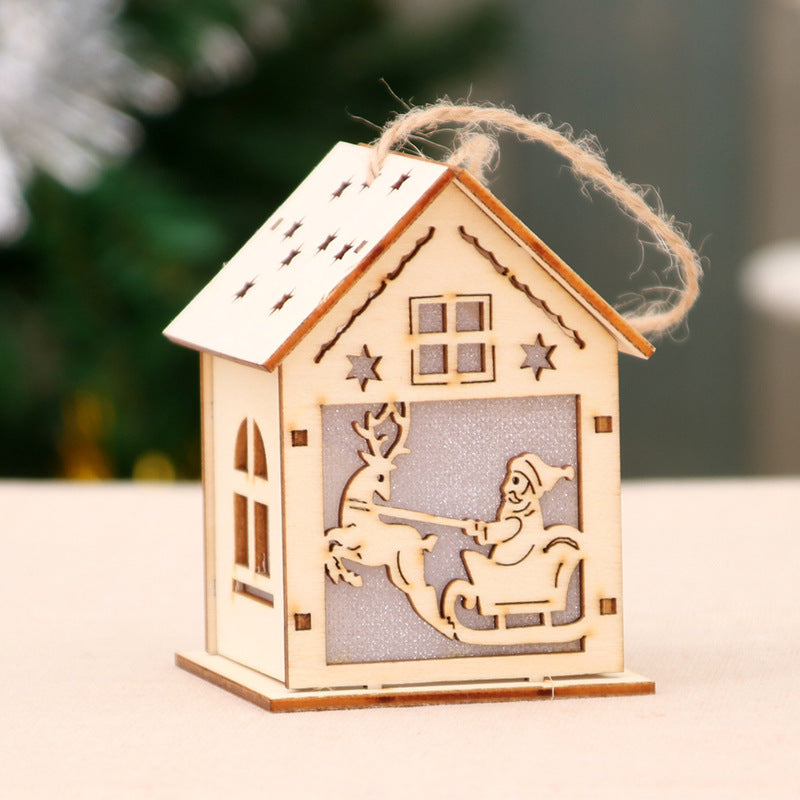 Dekorative Holz Santa Haus Ornament Karnz