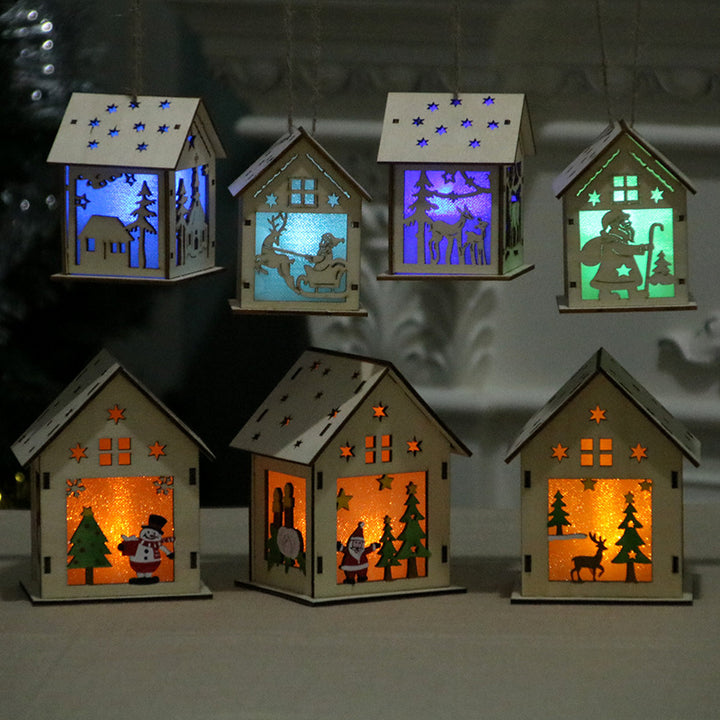 Dekorative Holz Santa Haus Ornament Karnz