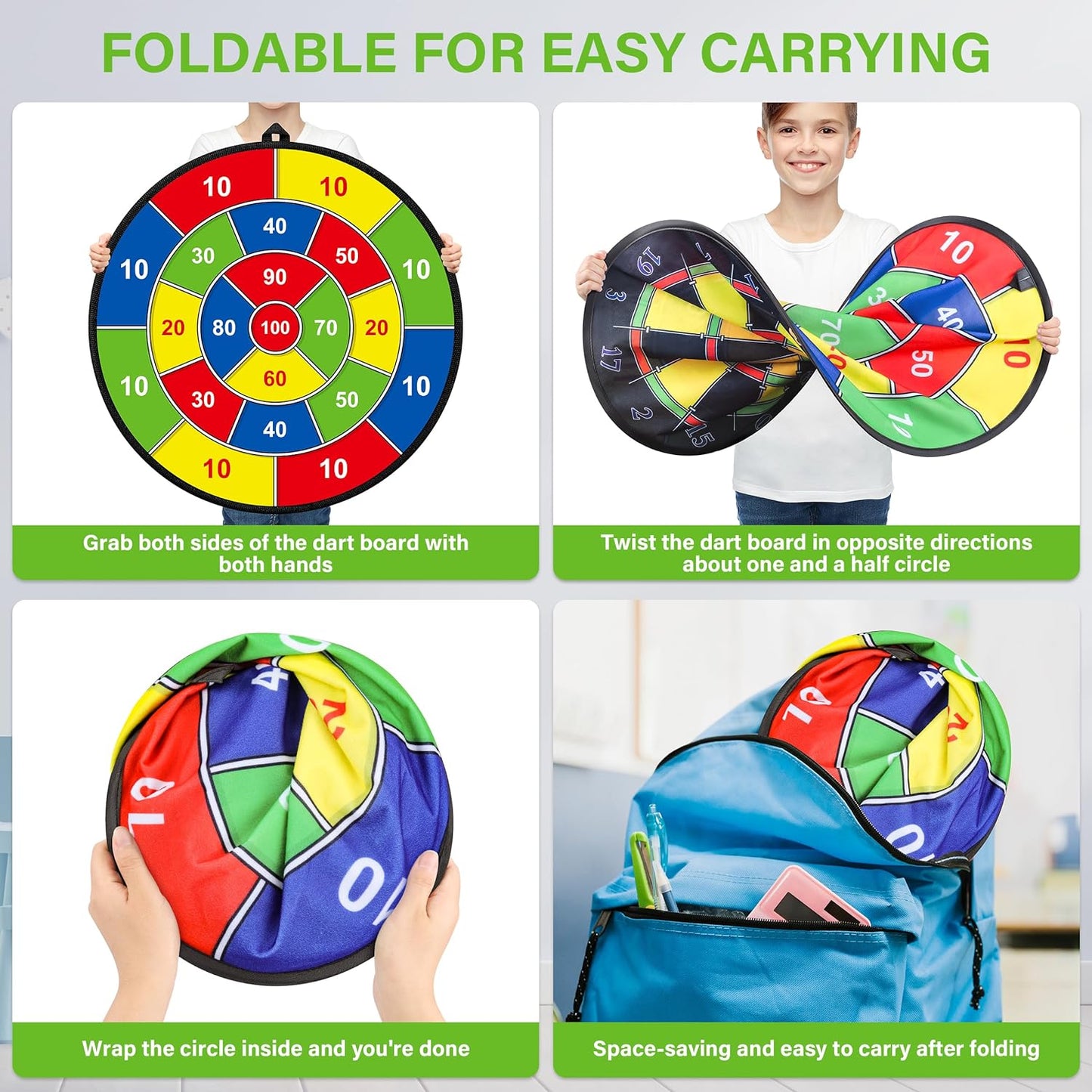 Großes doppelseitiges Dartboard für Kinder – Spielen, Lernen und Entspannen