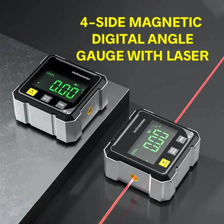 Präzisionswinkelmesser AnglePro – Magnetische digitale Laser-Wasserwaage | Karnz