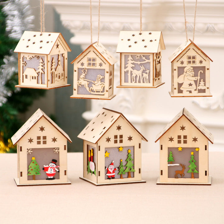 Dekorative Holz Santa Haus Ornament Karnz