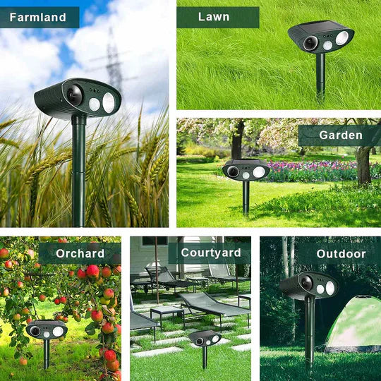 Ultraschall-Wildvertreiber – 4er-Pack, solarbetrieben – Vertreibt Rehe in 48 Stunden