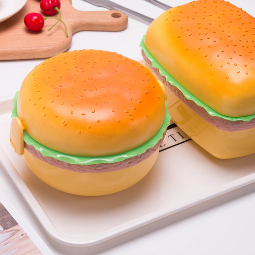 Hamburger-förmiger Lebensmittelaufbewahrungsbehälter