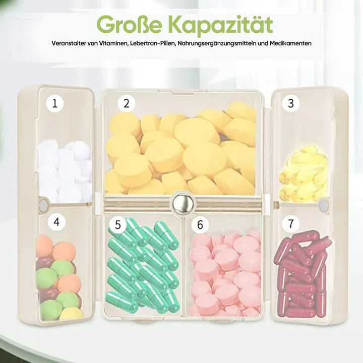 Kompakter Magnetischer Pillenorganisator | Tragbare, Sichere Aufbewahrung | Karnz