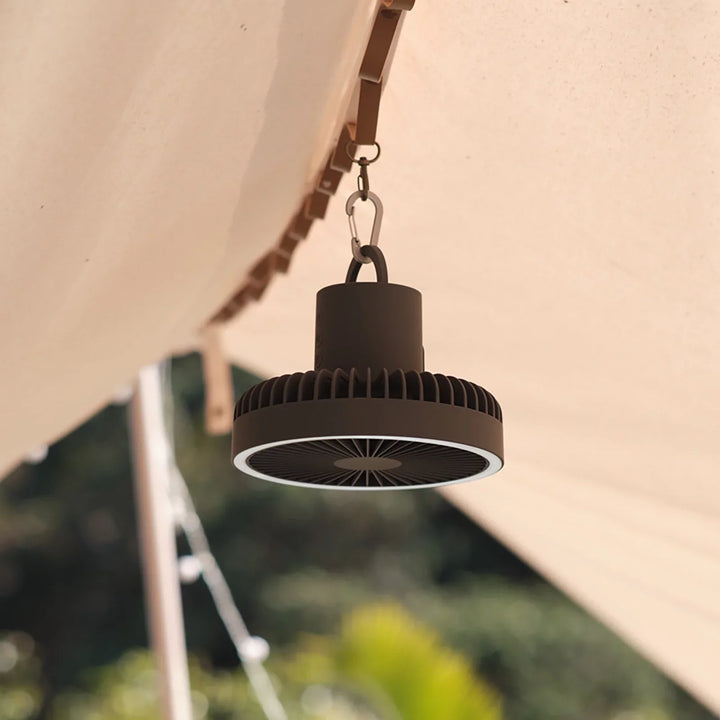 Wiederaufladbarer 10.000mAh Camping Ventilator mit LED-Beleuchtung und Powerbank | Karnz