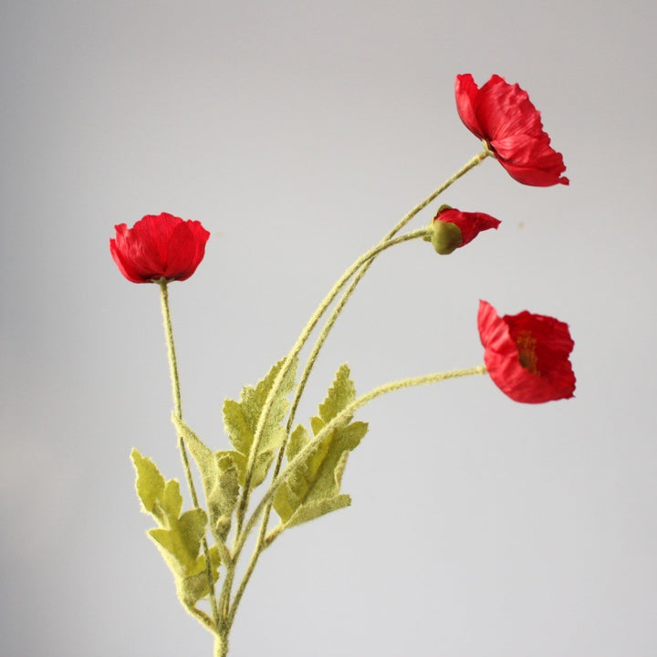 Lebensechter Seiden-Mohnblumenstiel