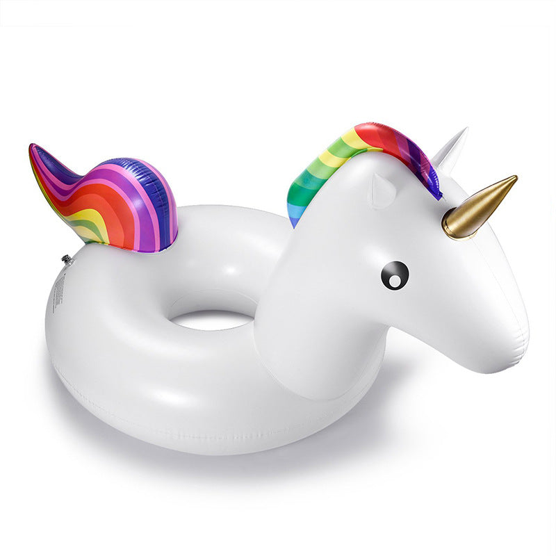 Damen aufblasbarer Einhorn-Schwimmring mit farbenfrohem Design Karnz