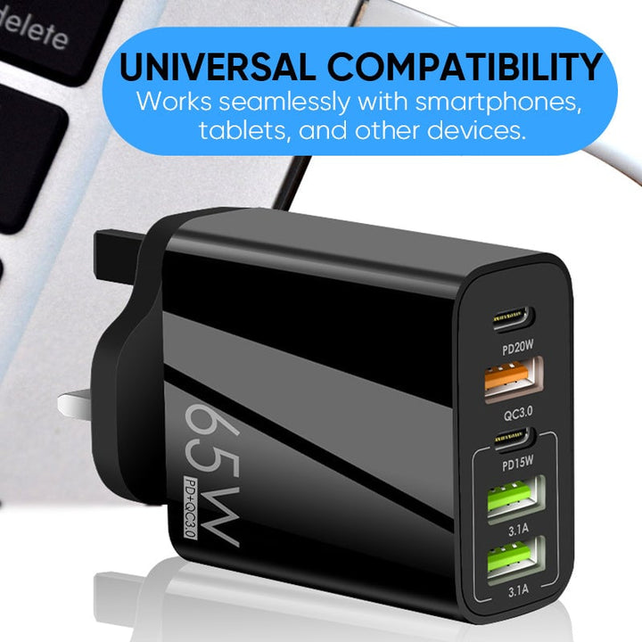 Multi-Port-Adapter 65W Schnellladegerät - US-Standard | Karnz