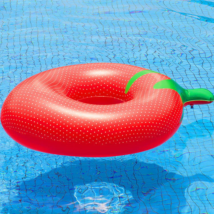 Unisex Aufblasbarer Erdbeer-Schwimmring Karnz