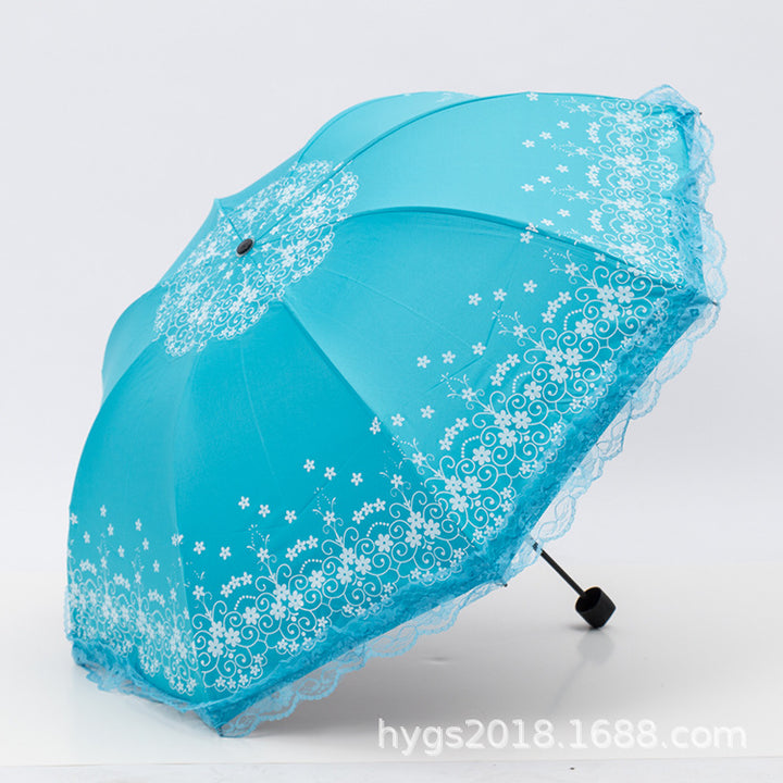 Damen Regenschirm mit eleganter Spitzenkante Karnz