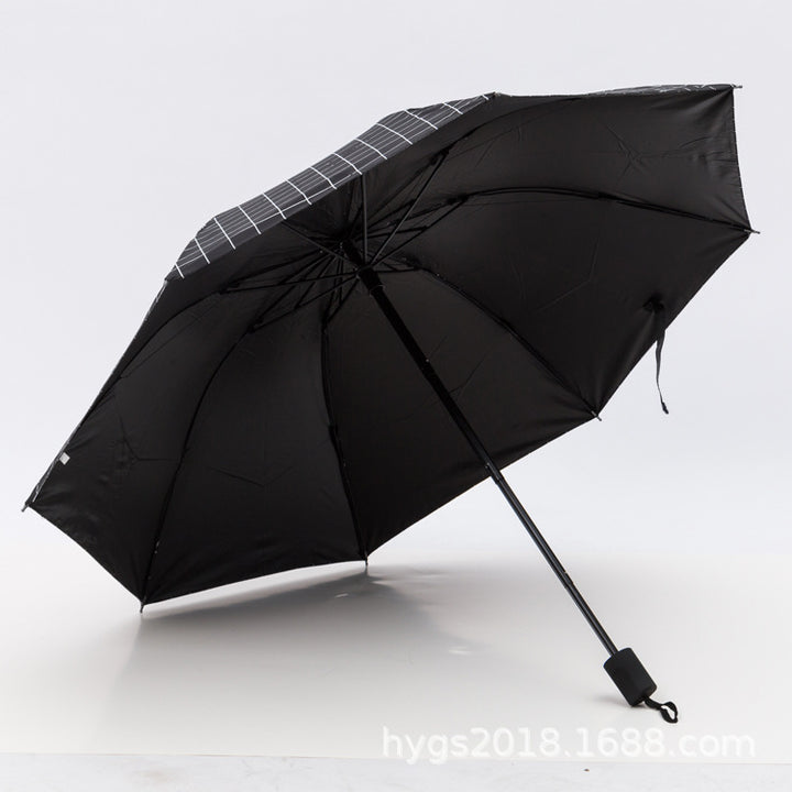 Damen Schwarz-weißer Karomuster Regenschirm Karnz