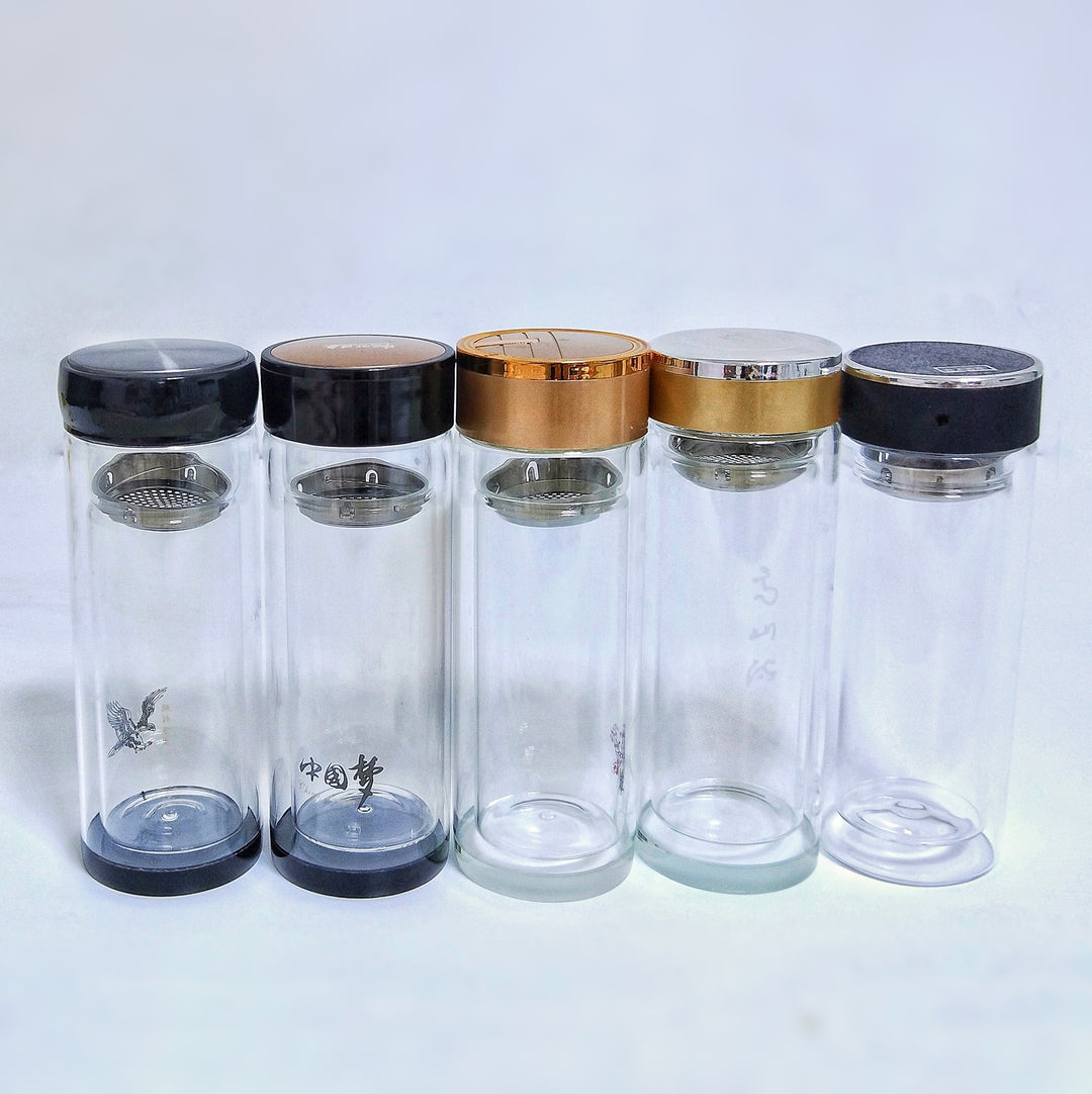 Damen Hochwertige Teeglasflasche mit integriertem Edelstahlsieb Karnz