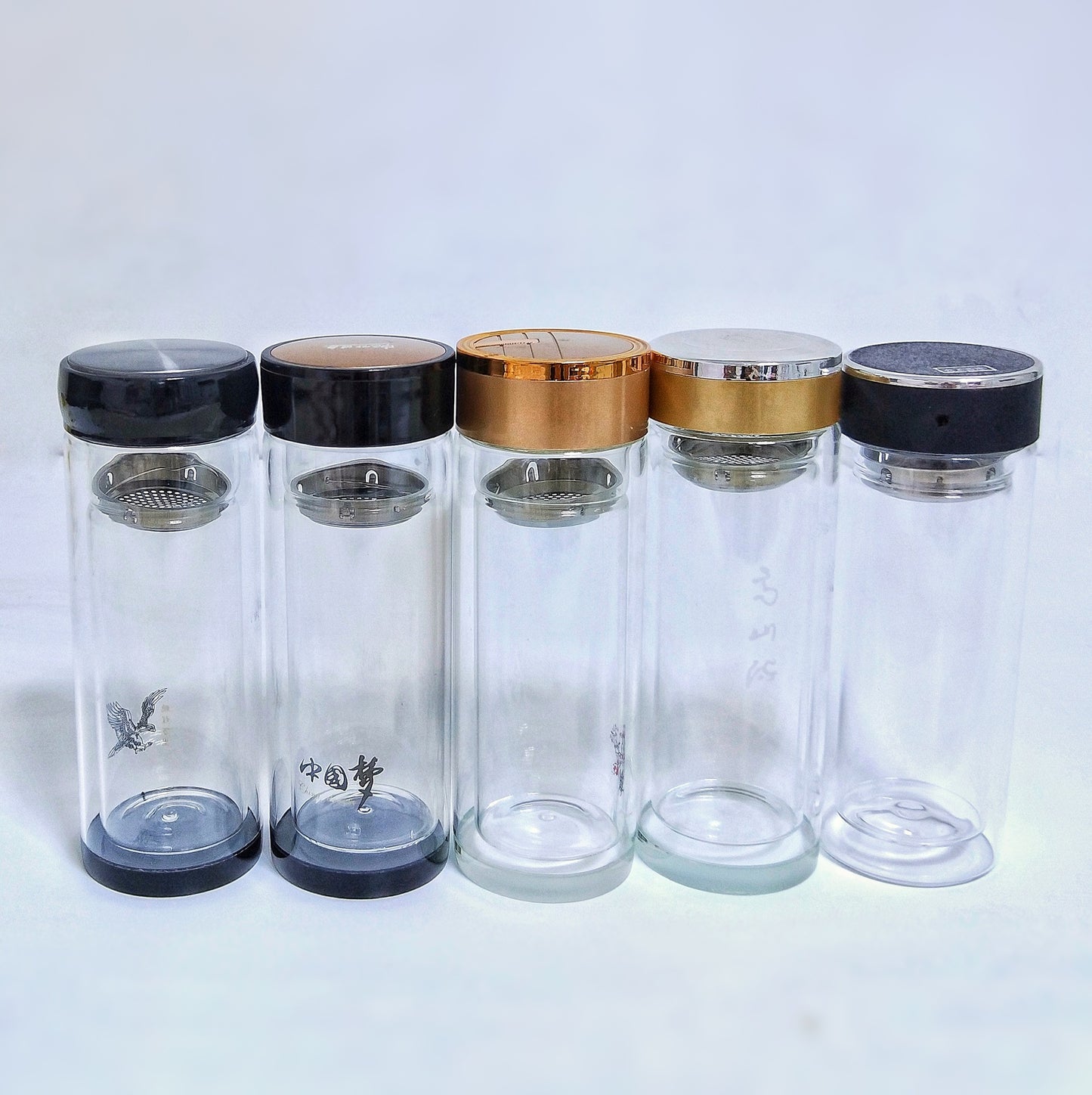 Damen Hochwertige Teeglasflasche mit integriertem Edelstahlsieb Karnz