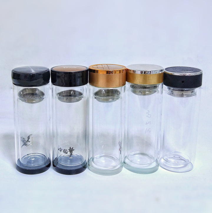 Damen Hochwertige Teeglasflasche mit integriertem Edelstahlsieb Karnz