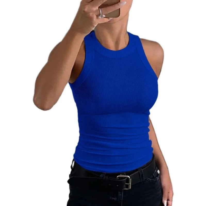 Karnz | Damen Rippen-Rückenfreies Tanktop