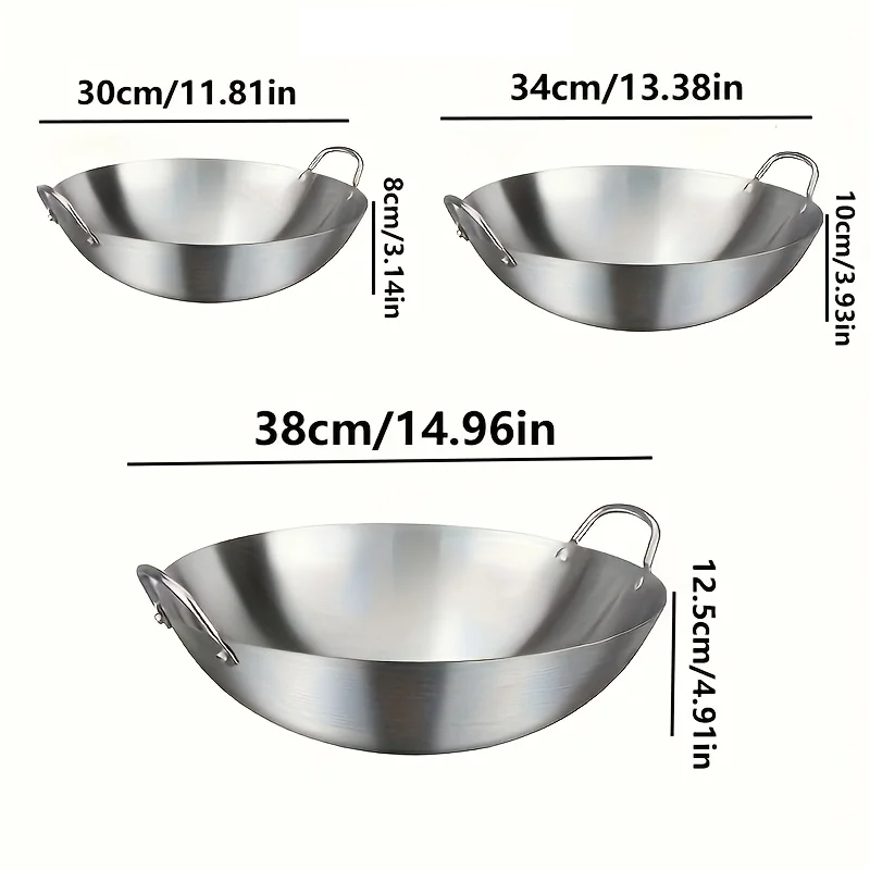 ChefMaster – Große Edelstahl-Wok mit Doppelgriffen Karnz