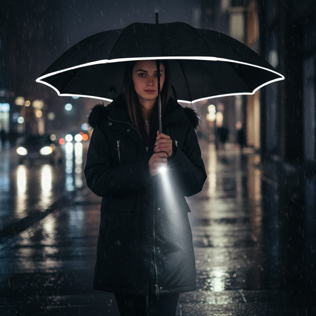 StormShield LED-Regenschirm mit Automatik | Karnz