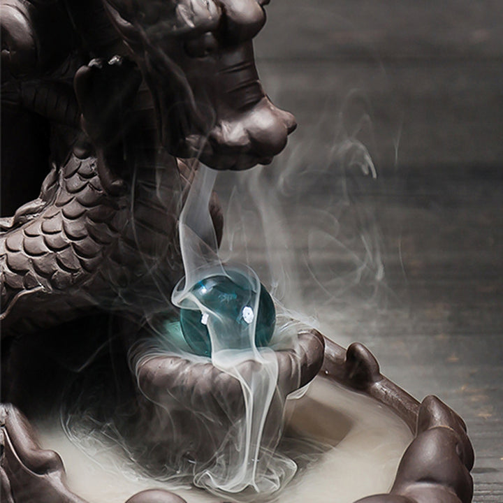 Fesselnder Drachen-Themen Keramische Räuchergefäß Wasserfall Halter