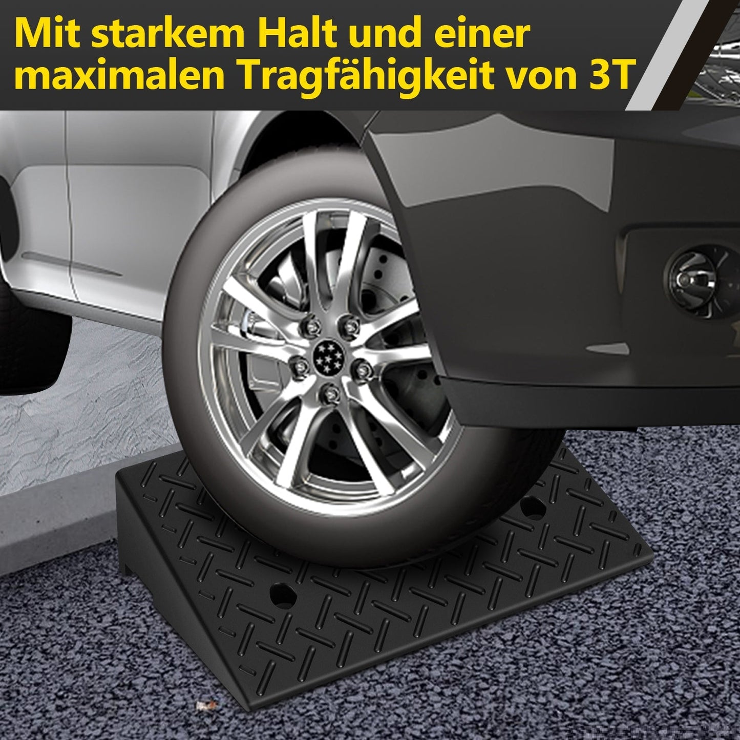 2er Pack Bordsteinrampe Gummi Auffahrrampe 3T | Karnz