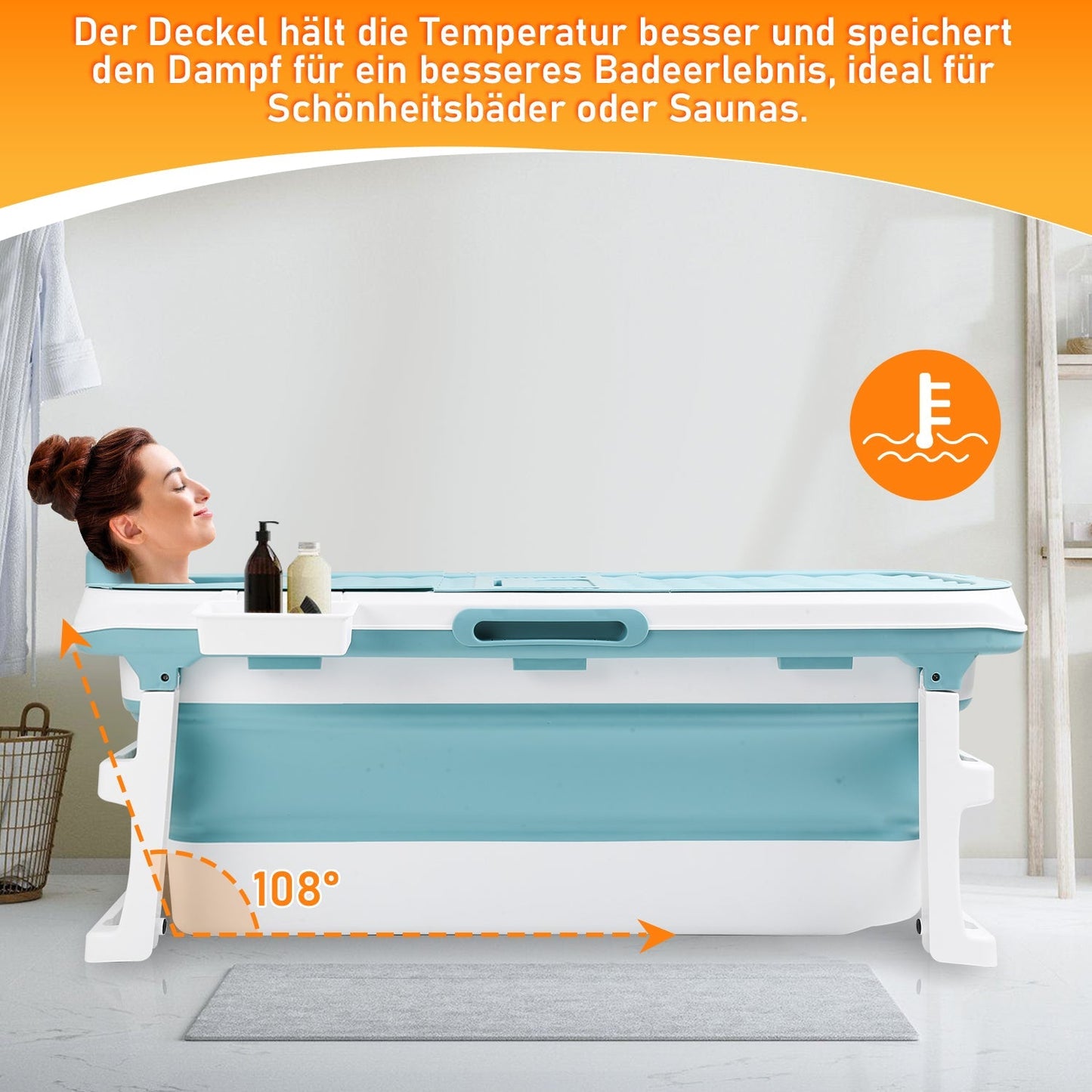 Faltbare Badewanne mit Abdeckung | Karnz