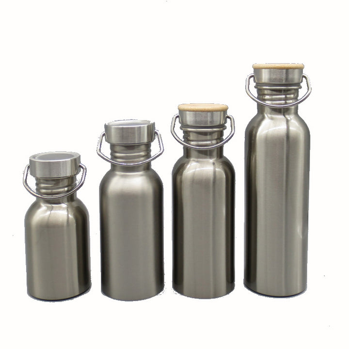 Damen Premium Edelstahl Wasserflasche mit Bambusverschluss Karnz