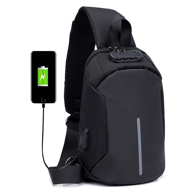Diebstahlsichere Sling-Umhängetasche mit USB-Ladeanschluss Karnz