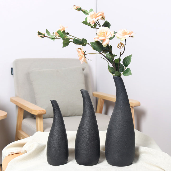 Elegante Keramik Blumenvasen Set Karnz