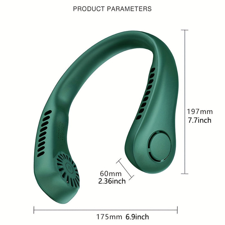 1pc Tragbarer Nackenventilator Elektrischer Drahtloser Ventilator Wiederaufladbarer USB Mini Ventilator Blattloser Persönlicher Ventilator Hängender Nacken Kühler Für Outdoor-Sportarten | Karnz