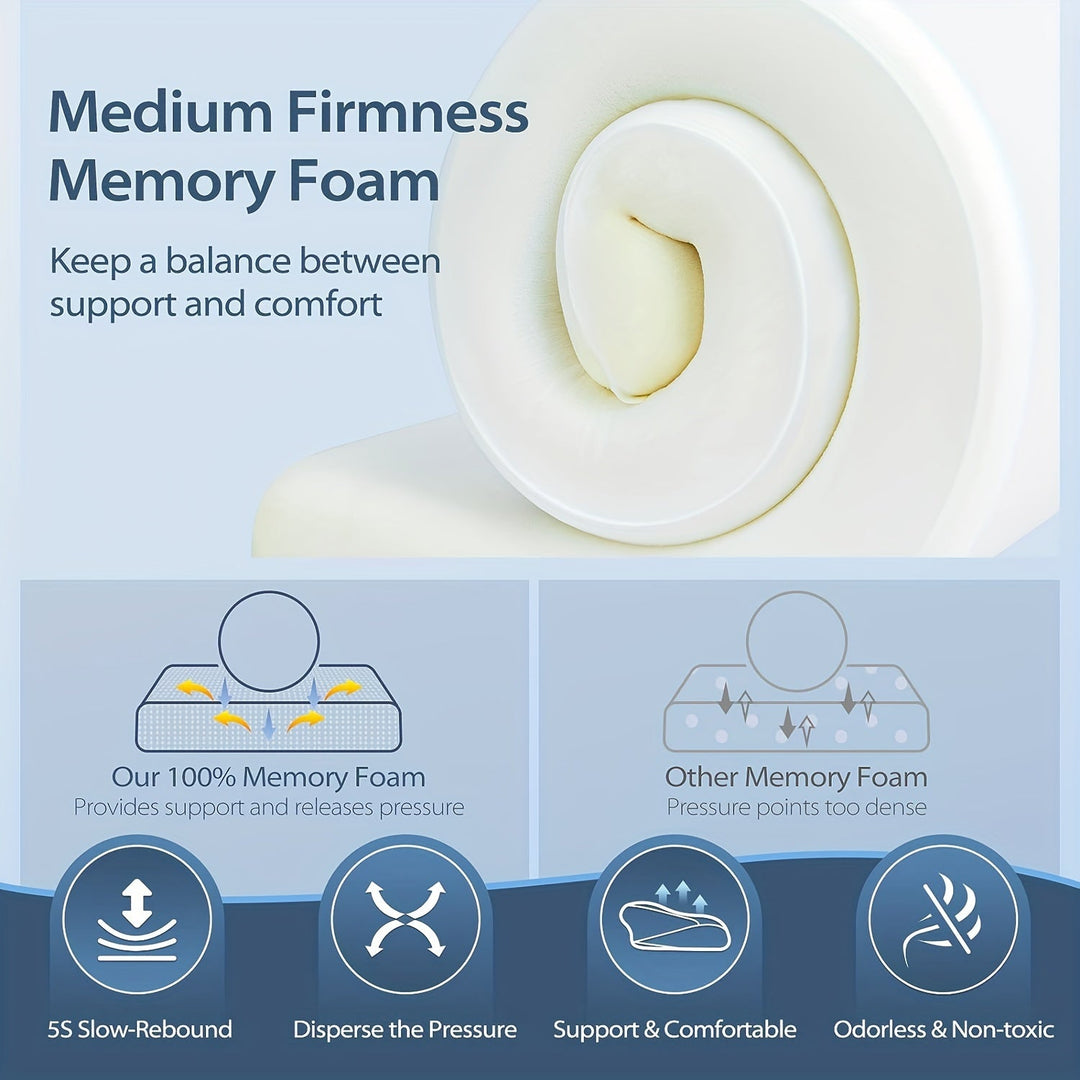 1pc Ovales Macaron Kissen Zervikal Memory Foam Kissen, Kühles Bettkissen Zum Schlafen - Nackenkissen Zur Schmerztherapie Schlafen, Kontur Unterstützung Ergonomisches Kissen Für Seiten-, Rücken-, Bauchschläfer Mit Hoch- Und Niedrigpartition | Karnz