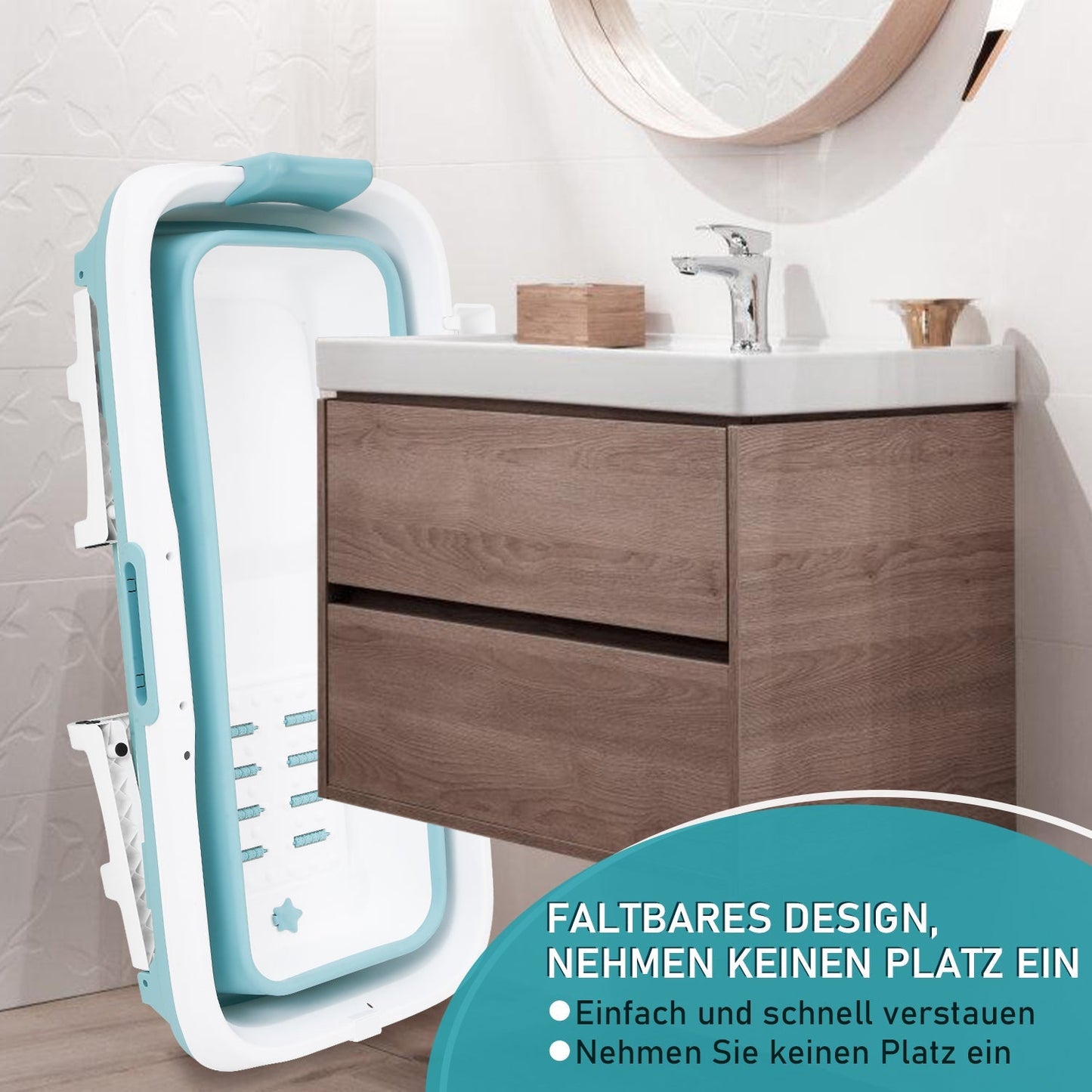 Faltbare Badewanne mit Abdeckung | Karnz