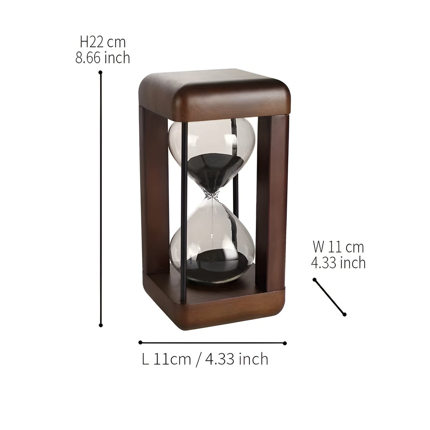 Sanduhr aus Holz, 30 Minuten – Massivholzrahmen & dekorativ | Ideal für Büro und Zuhause
