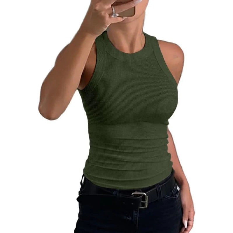 Karnz | Damen Rippen-Rückenfreies Tanktop