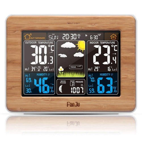 FanJu FJ3365 Smartwatch mit Wettersteuerung und rechteckigem Farbdisplay