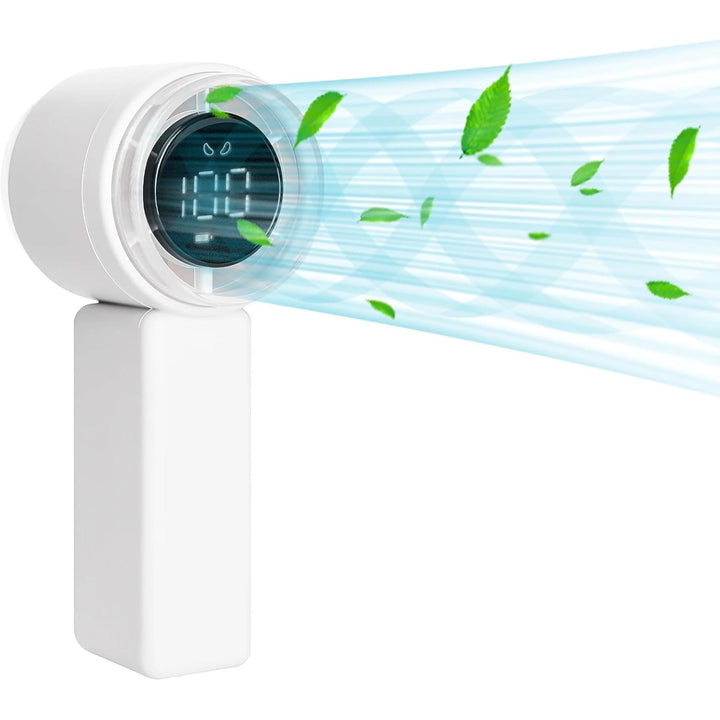 Kompakter Hochgeschwindigkeits-Handventilator mit digitalem Display - USB wiederaufladbar, 5 Geschwindigkeiten | Karnz