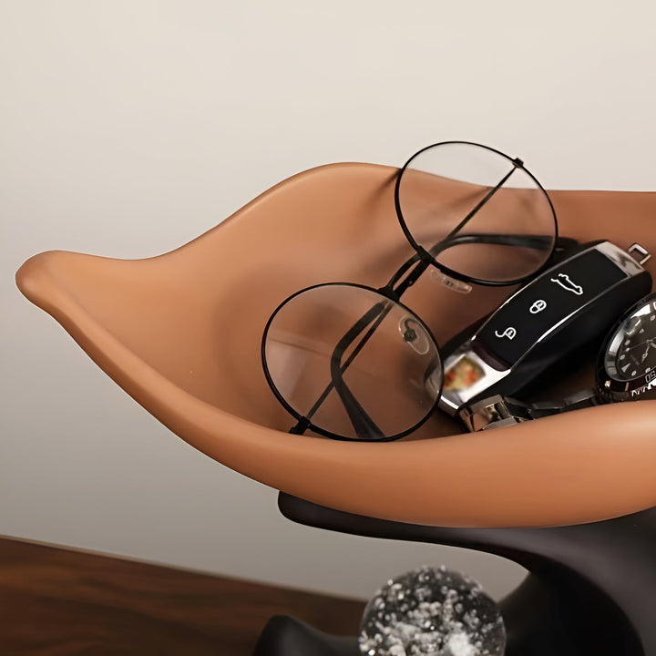 Organizer-Schale aus Harz – Modernes Wellen-Design | Stilvolle Aufbewahrung für Schlüssel, Brillen & Schmuck | Karnz