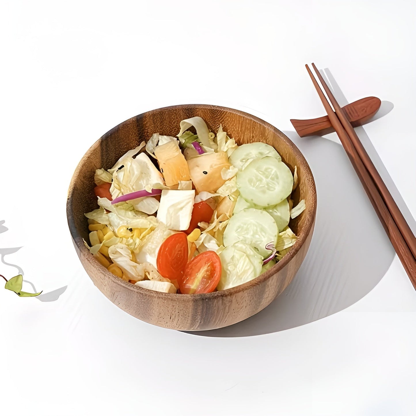 Holzservierschalen-Set (4-teilig) – Wiederverwendbar und handgefertigt | Perfekt für Salat, Suppe, Reis & Ramen | Karnz