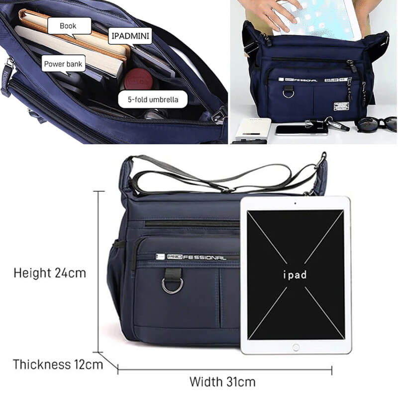 Leichte wasserdichte Schultertasche mit großem Fassungsvermögen