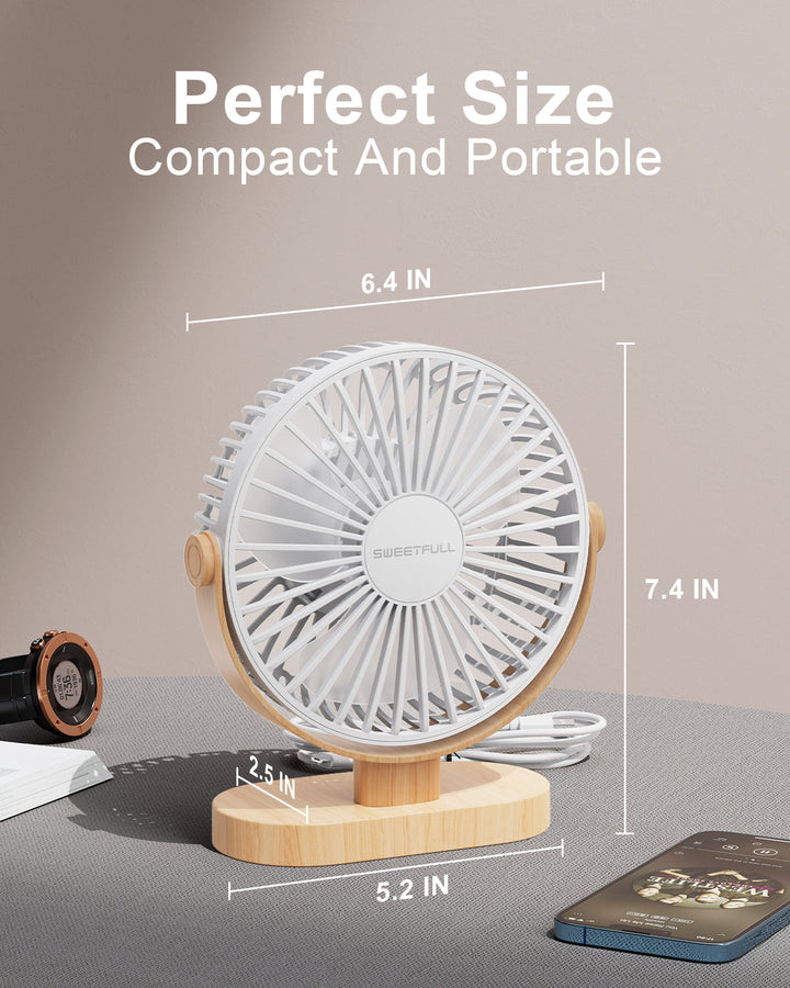 6,5 Zoll USB Kleiner Tischventilator für Zuhause Büro Auto Outdoor Reisen | Karnz