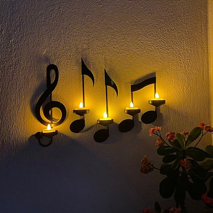 Schwarze musikalische Note Wandlampe | Karnz