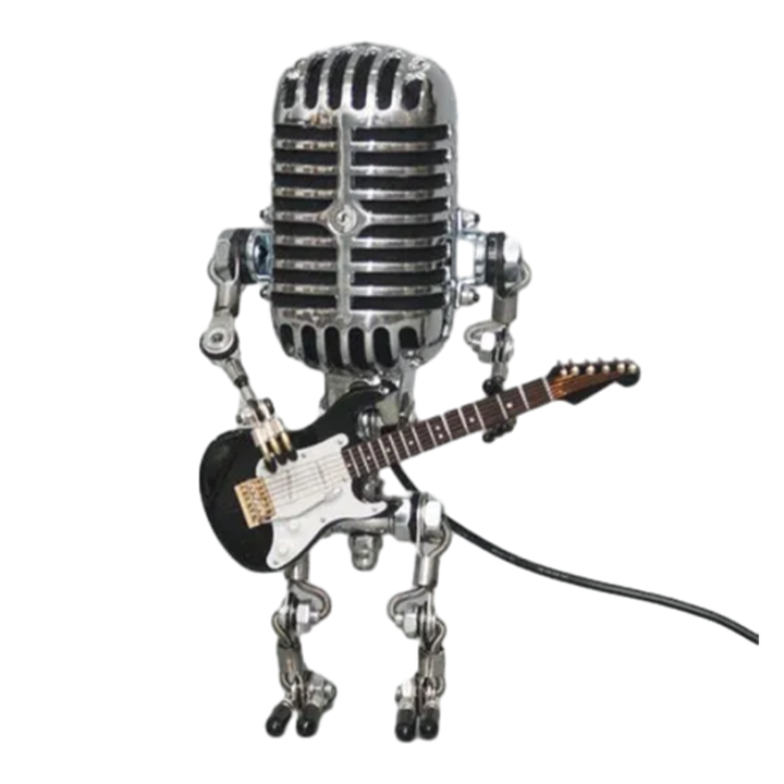 Retro-Mikrofon-Roboter-Metall-Schreibtischlampe | Karnz