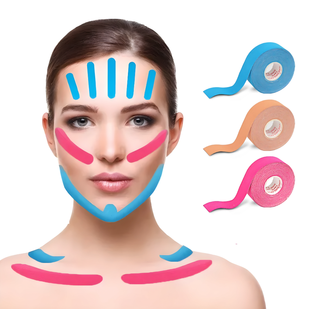 Kinesiotaping zur Gesichts- und Halsfaltenreduzierung Karnz