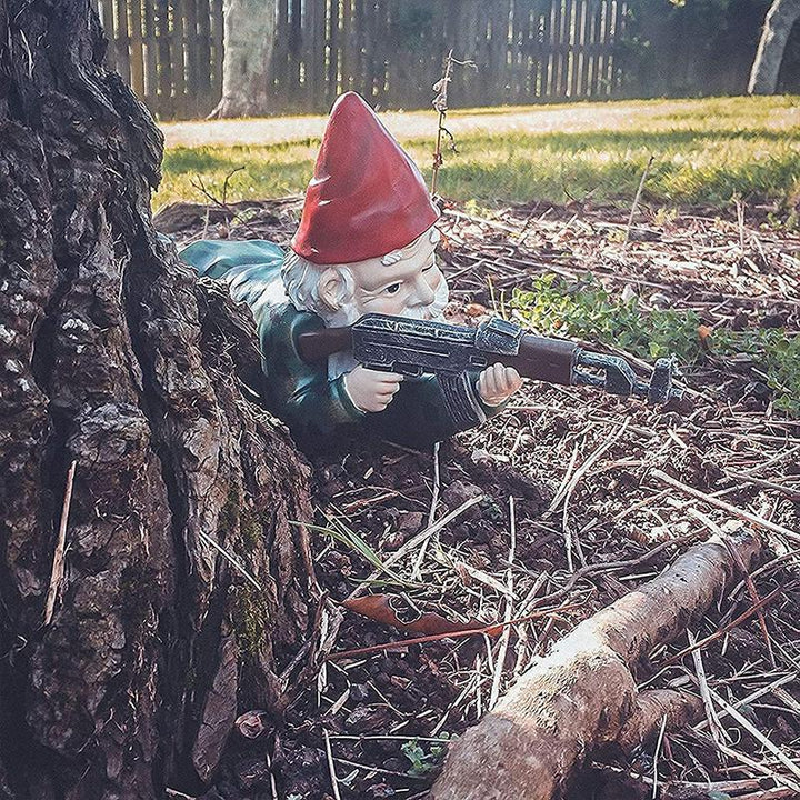 Militärischer Garten Zwerg mit Camouflage Uniform | Karnz