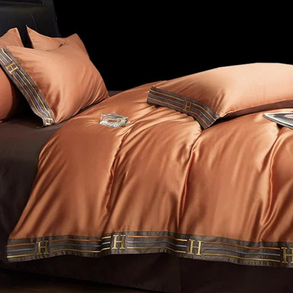 Satin Baumwolle Bestickte Bettwäsche Set - Luxora | Karnz