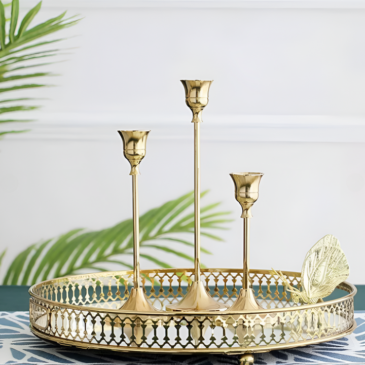 Gold Taper Kerzenhalter Set | Karnz