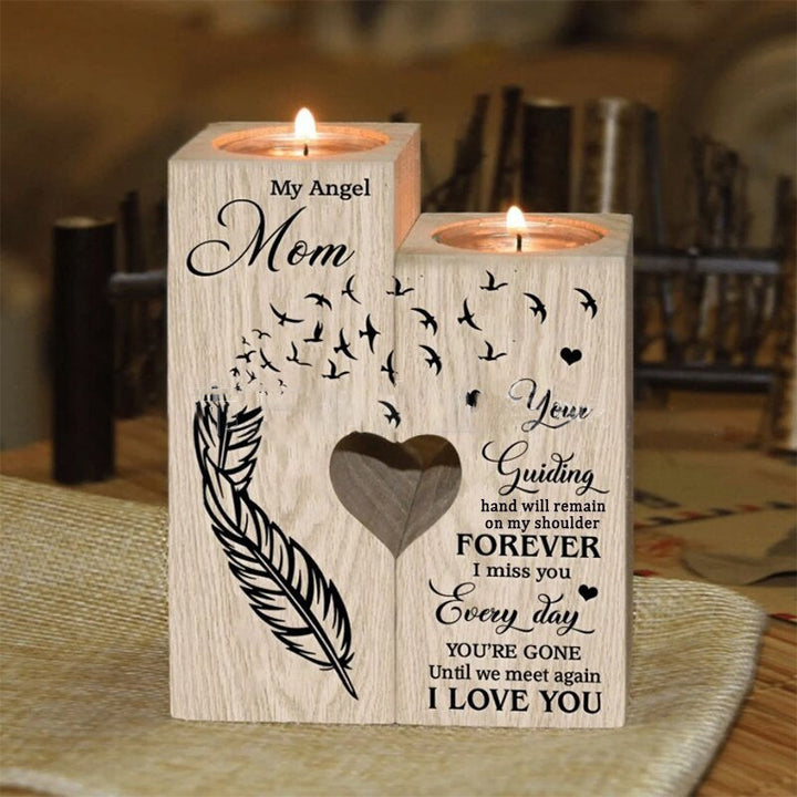 Smile A Lot More - Holz Teelichthalter mit Kerze Geschenk für Ihre Lieben | Karnz