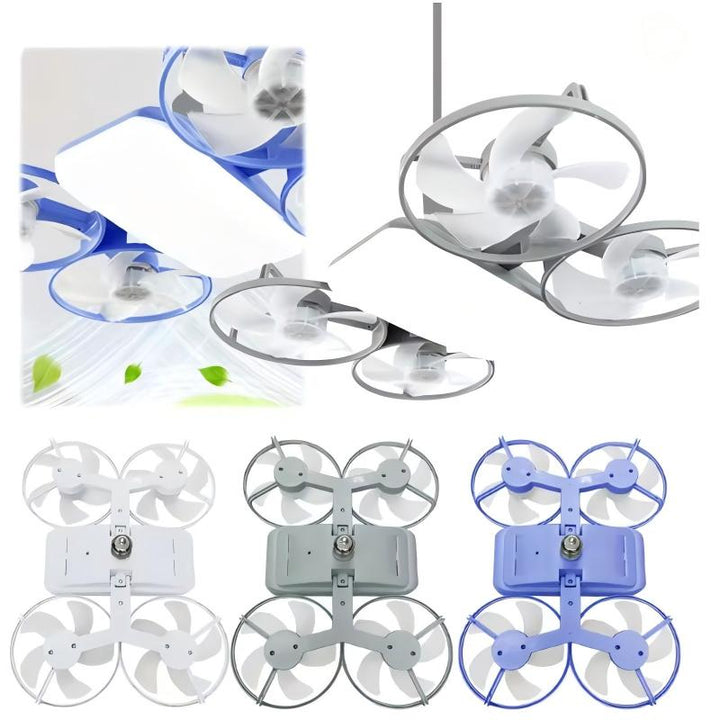 Moderner Deckenventilator mit vier Blättern und Licht | Karnz