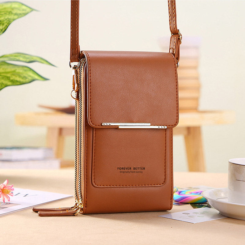Anti-Diebstahl-Ledertasche mit Touchscreen | Karnz