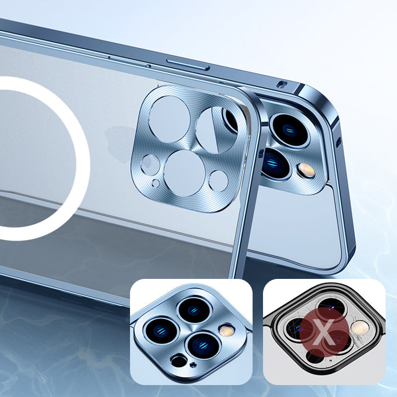 Magnetische Ladehülle mit Metallrahmen für iPhone