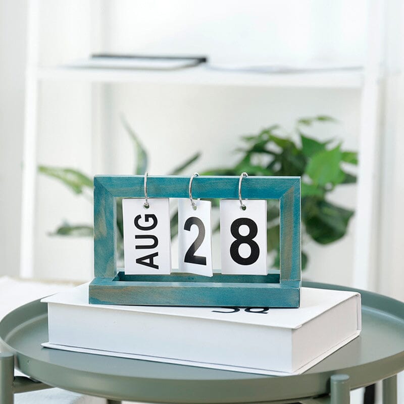 Niederländischer Teakholz-Schreibtischkalender | Karnz